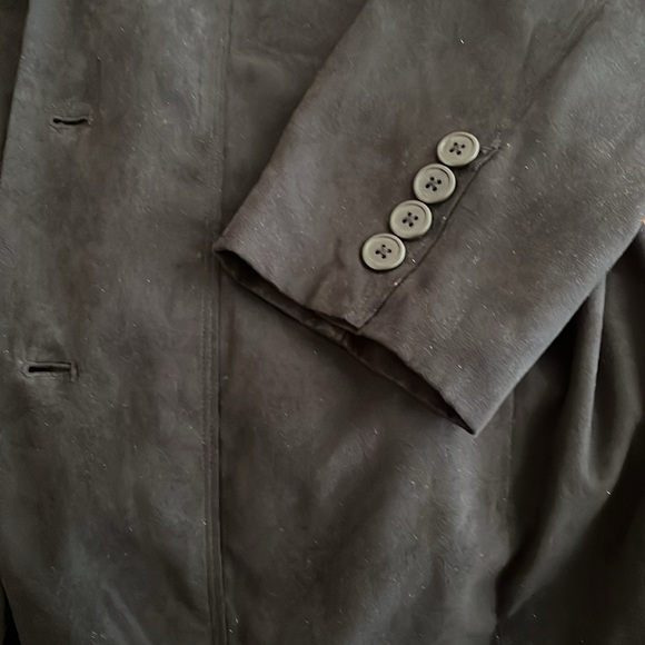 CEZANI Men’s Lux Suede-Cloth light Jacket Black L 4 Buttons front back slit 2 - Picture 4 of 7